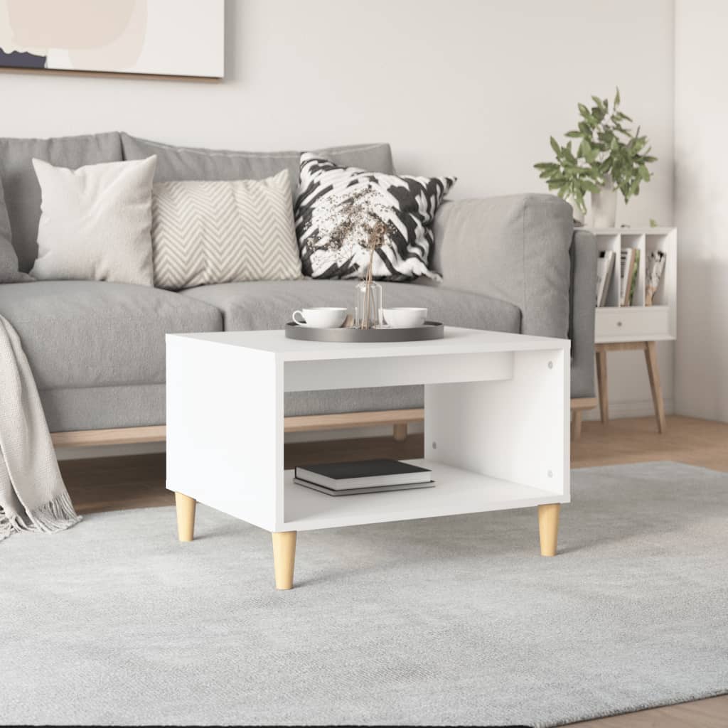 Coffee Table White 60x50x40 cm Engineered Wood