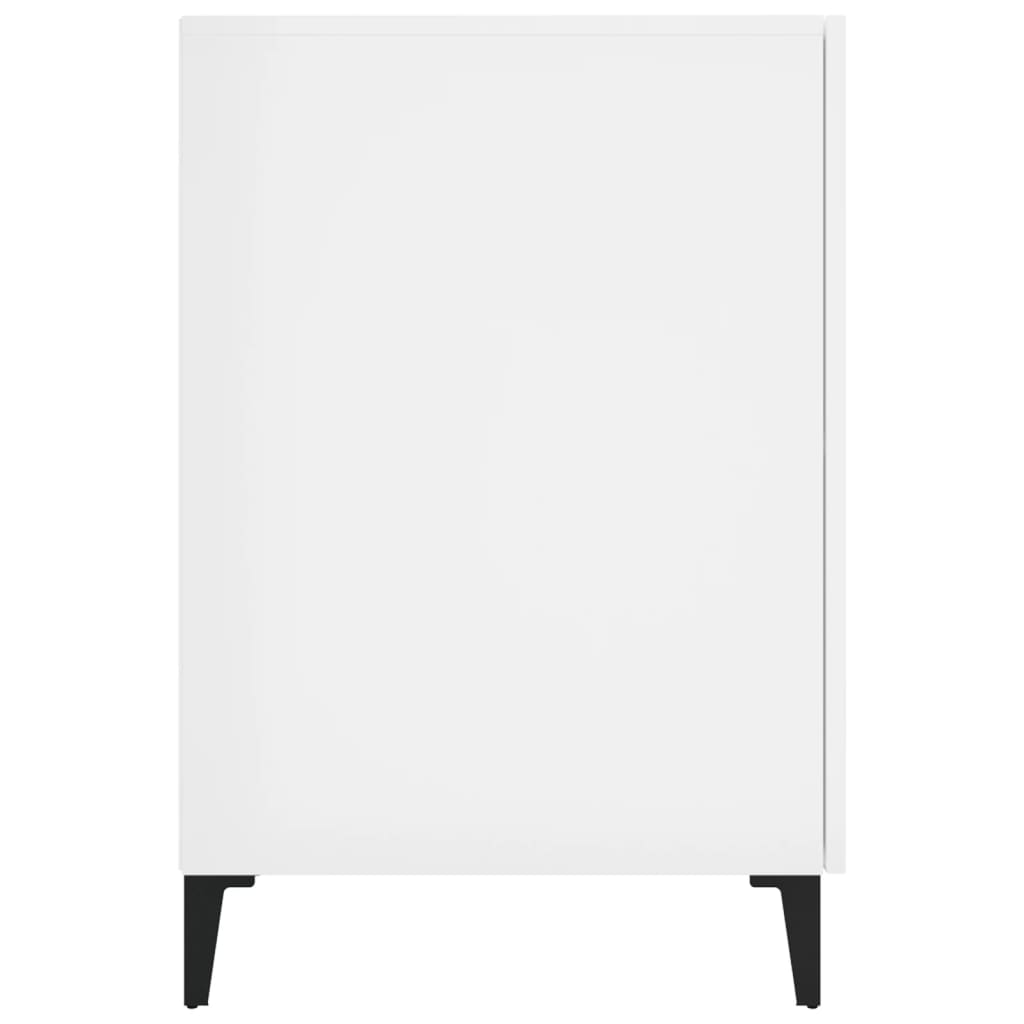 Desk High Gloss White 140x50x75 cm Engineered Wood