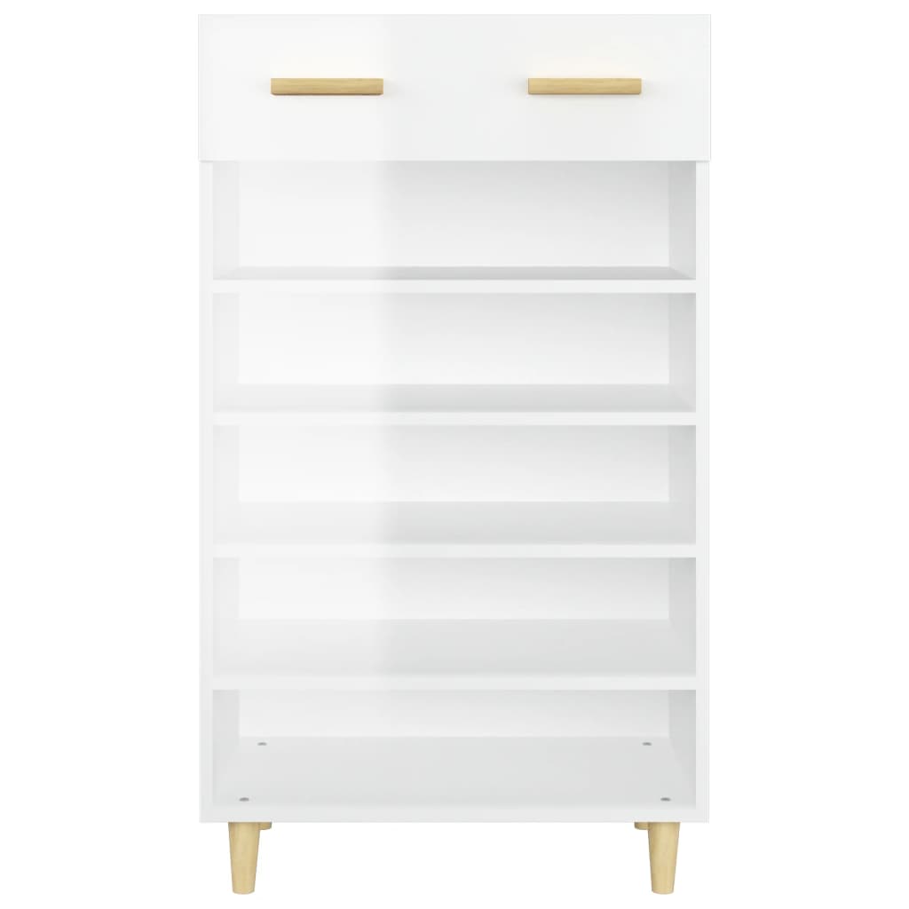 Shoe Cabinet High Gloss White 60x35x105 cm Engineered Wood