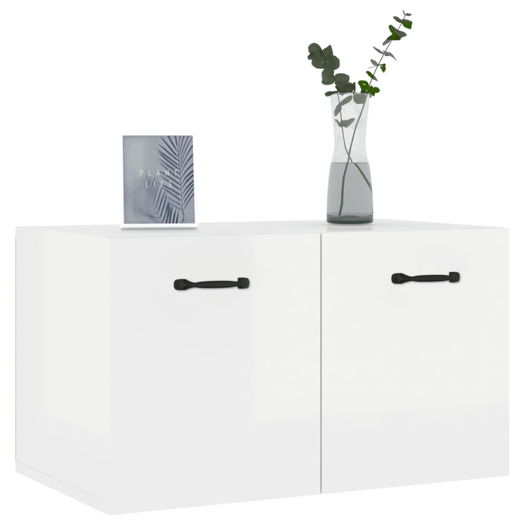 Wall Cabinet Engineered Wood High Gloss White
