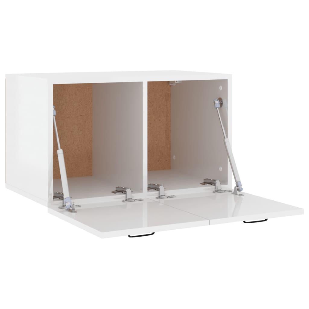 Wall Cabinet Engineered Wood High Gloss White