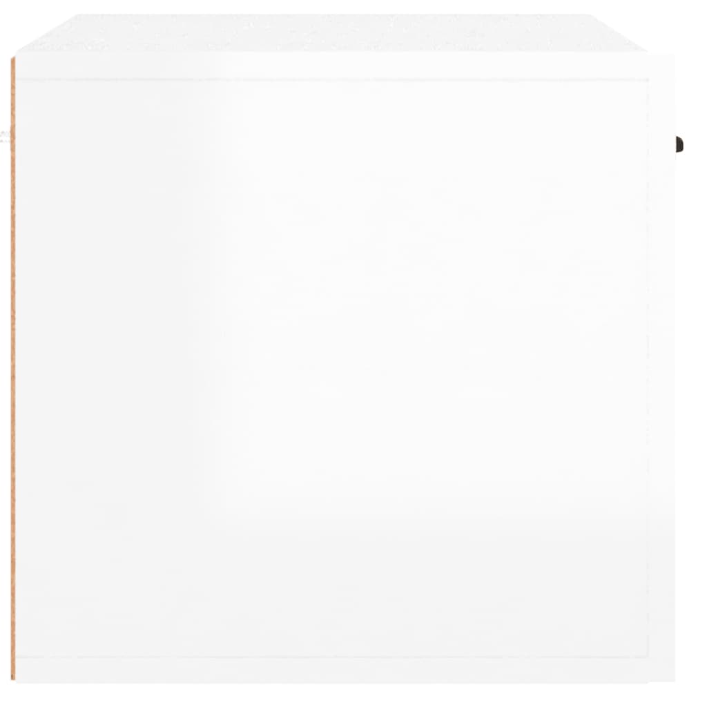 Wall Cabinet Engineered Wood High Gloss White
