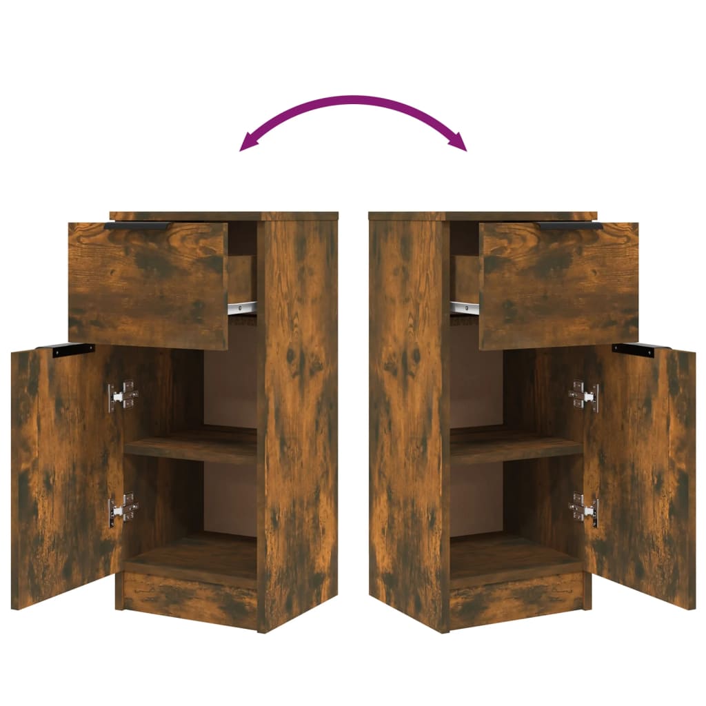 Sideboards 2 pcs Smoked Oak 30x30x70 cm Engineered Wood