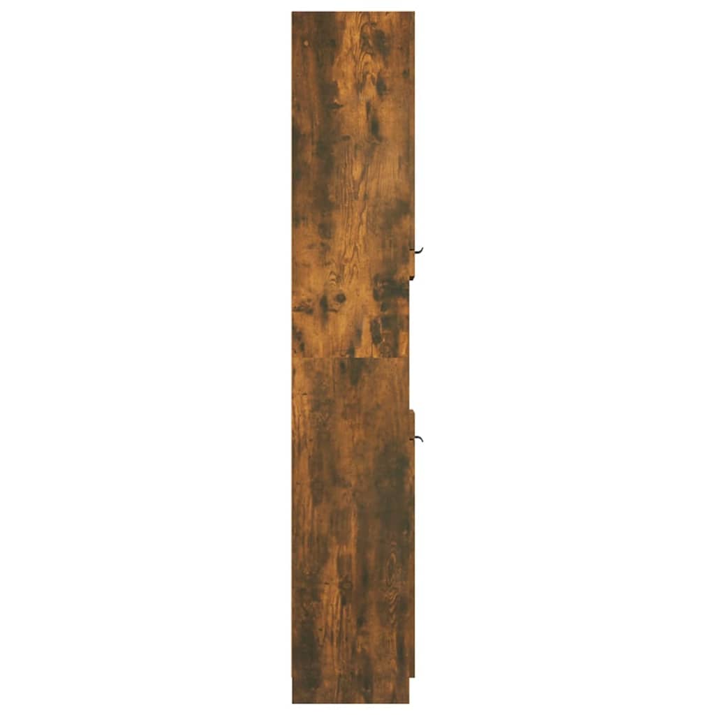 Bathroom Cabinet Smoked Oak 32x34x188.5 cm Engineered Wood