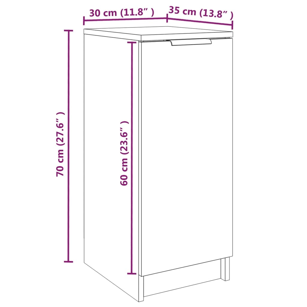 Shoe Cabinet Smoked Oak 30x35x70 cm Engineered Wood
