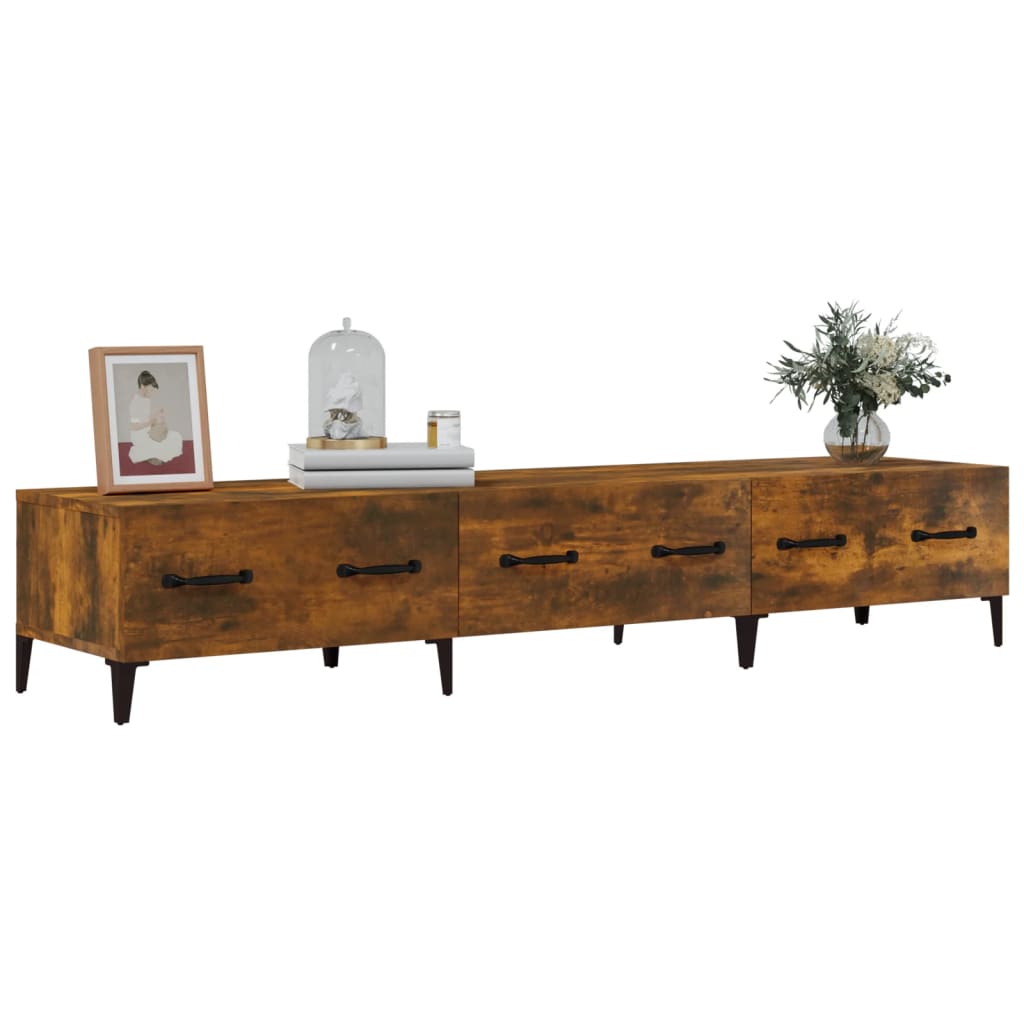 TV Cabinet Smoked Oak 150x34.5x30 cm Engineered Wood