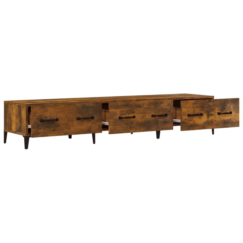 TV Cabinet Smoked Oak 150x34.5x30 cm Engineered Wood