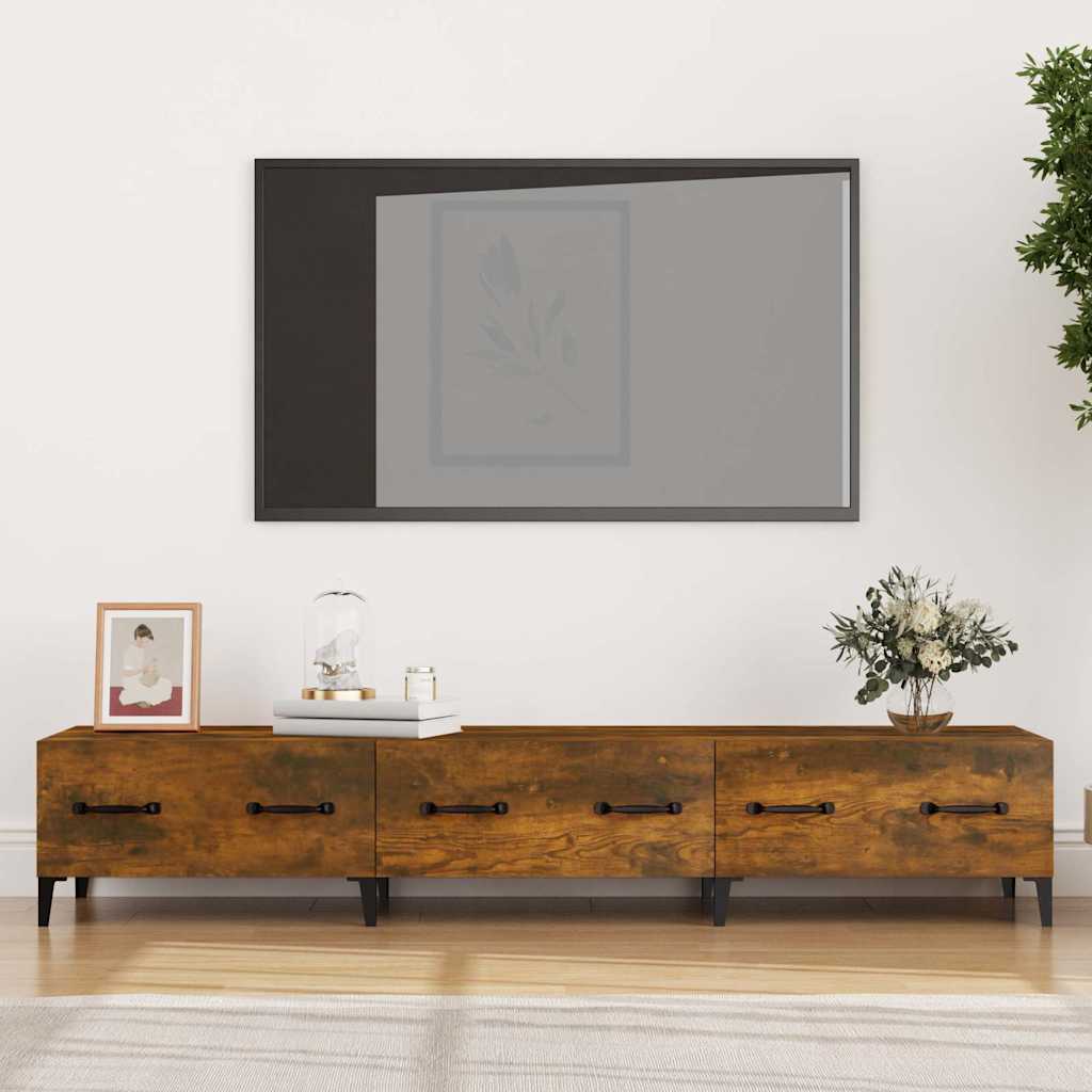 TV Cabinet Smoked Oak 150x34.5x30 cm Engineered Wood