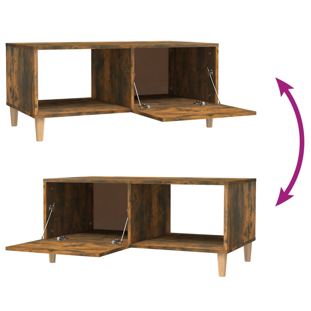 Coffee Table Smoked Oak 89.5x50x40 cm Engineered Wood