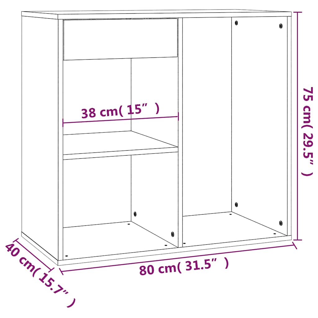 Cosmetic Cabinet Smoked Oak 80x40x75 cm Engineered Wood