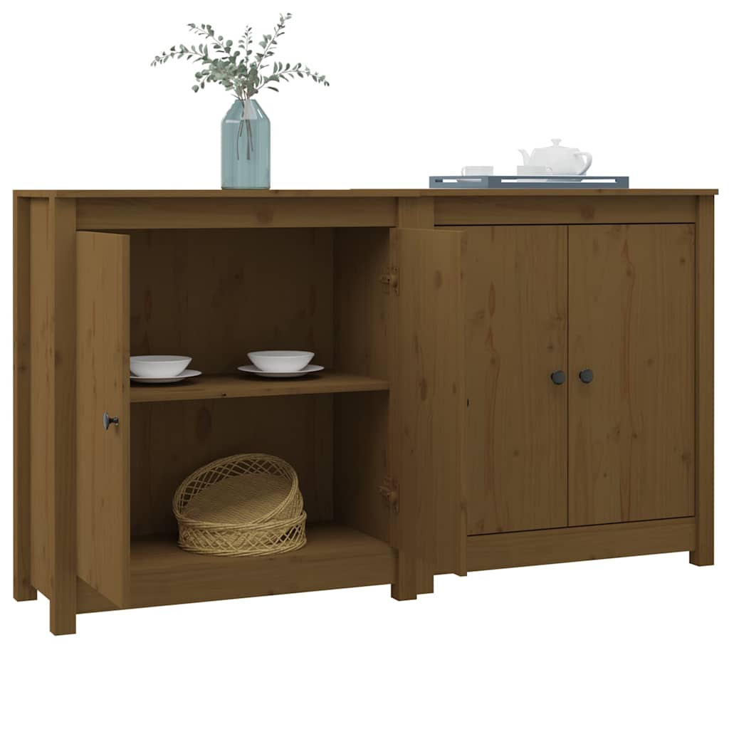 Sideboards 2 pcs Honey Brown 70x35x80 cm Solid Wood Pine
