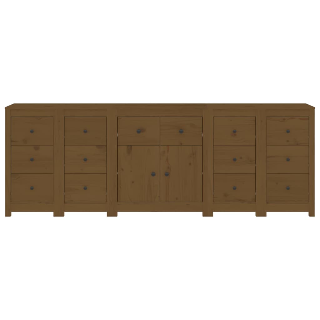 Sideboard Honey Brown 230x35x80 cm Solid Wood Pine