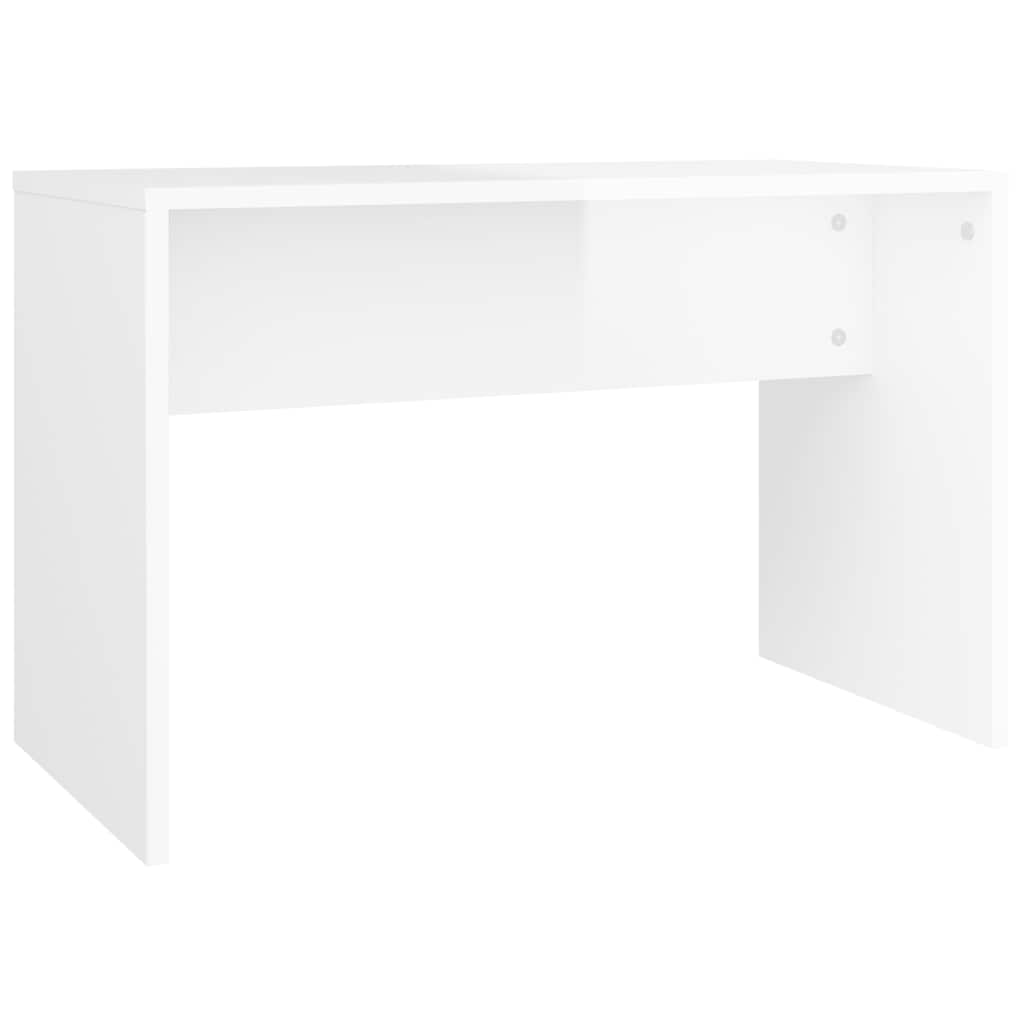 Dressing Table Set with LED High Gloss White Engineered Wood