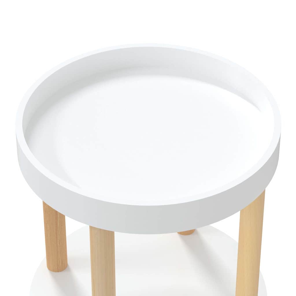 3-tier Trolley White 38x38x82 cm Engineered Wood&Solid Wood Pine