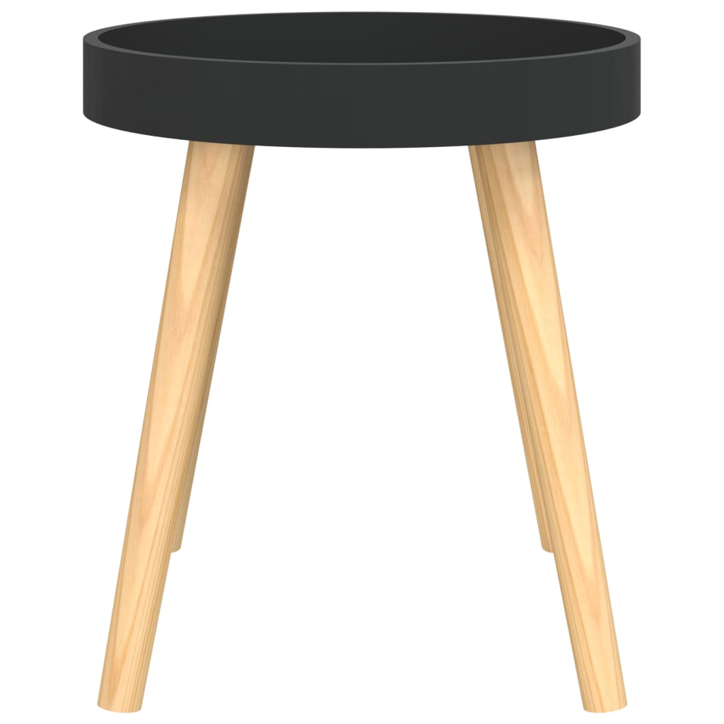 Side Table Black 38x38x40 cm Engineered Wood&Solid Wood Pine