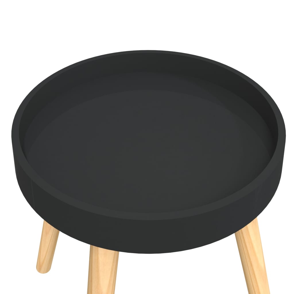 Side Table Black 38x38x40 cm Engineered Wood&Solid Wood Pine