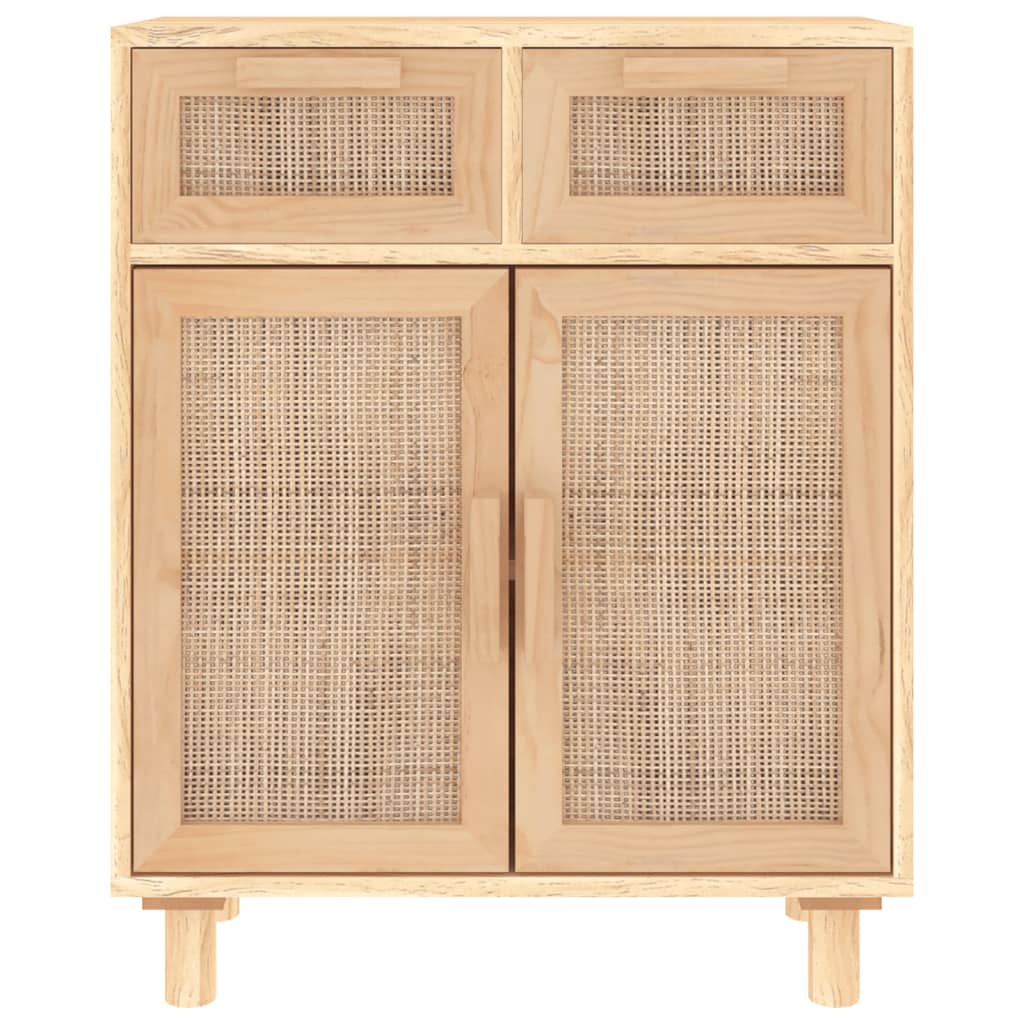 Sideboard Brown 60x30x75 cm Solid Wood Pine and Natural Rattan