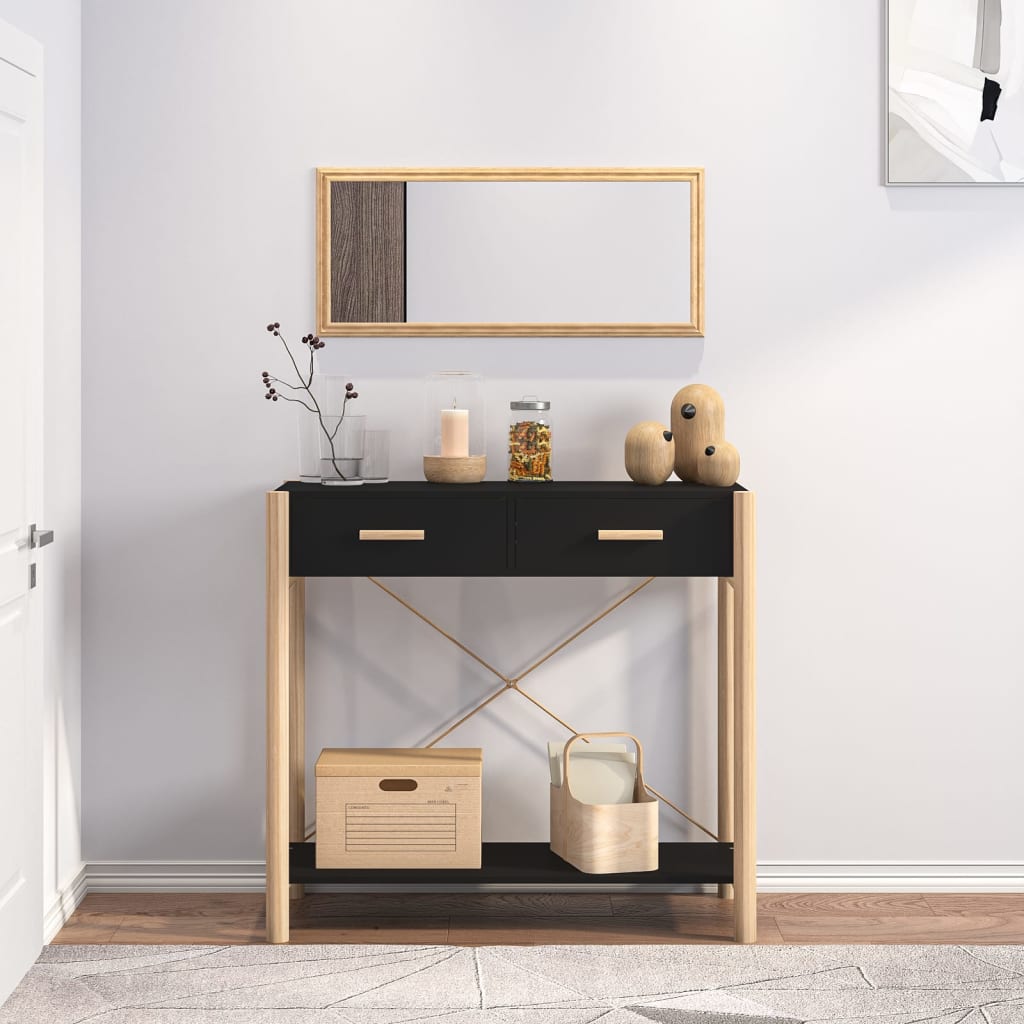 Console Table Black 82x38x75 cm Engineered Wood