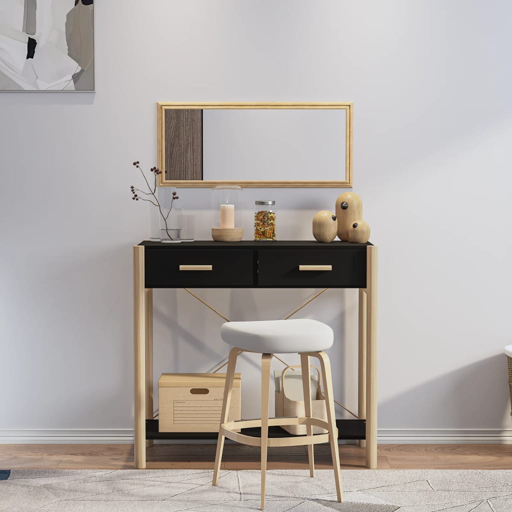 Console Table Black 82x38x75 cm Engineered Wood