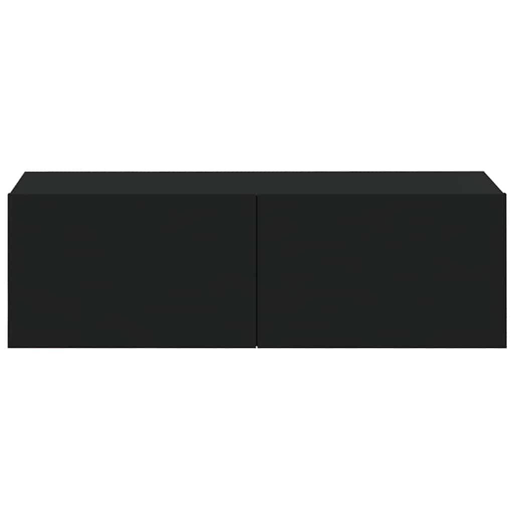 4 Piece Wall-mounted TV Cabinet Set Black 100x30x30 cm