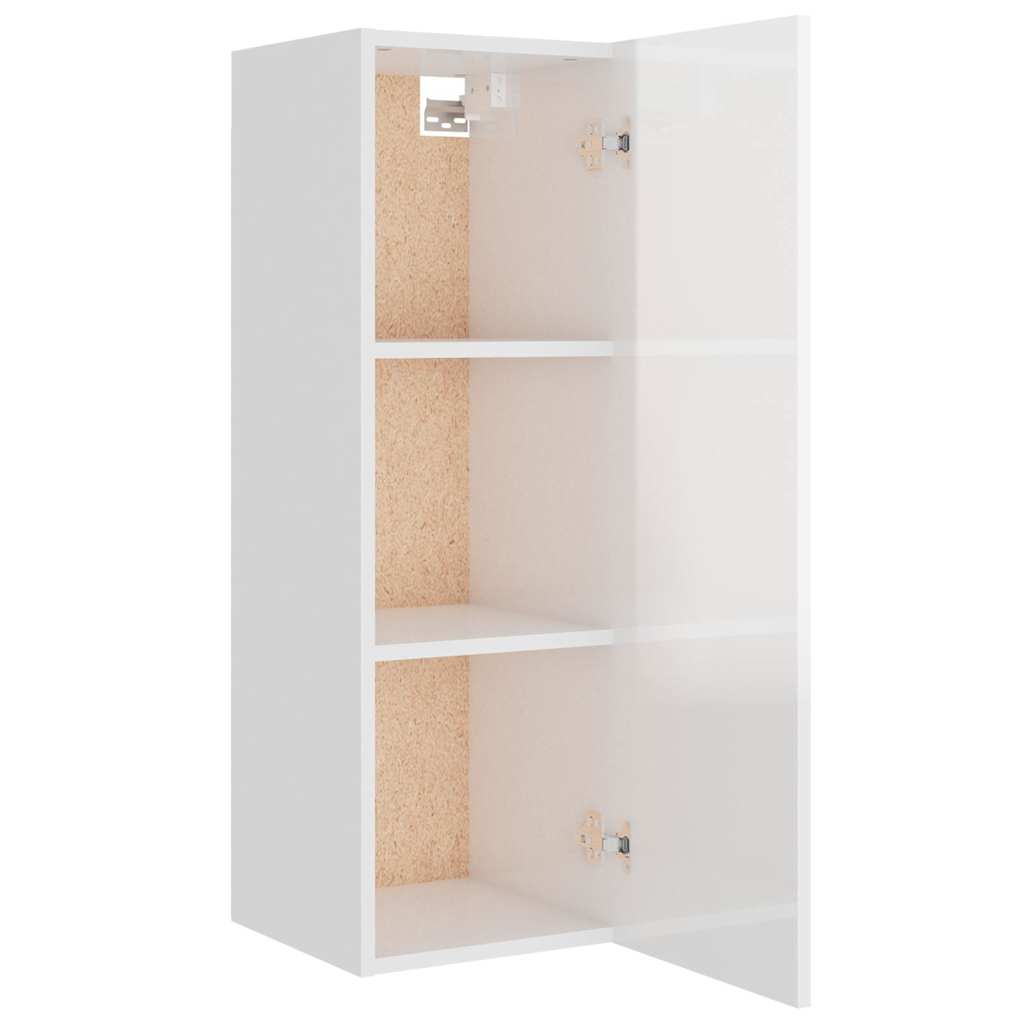 4 Piece TV Cabinet Set High Gloss White Engineered Wood