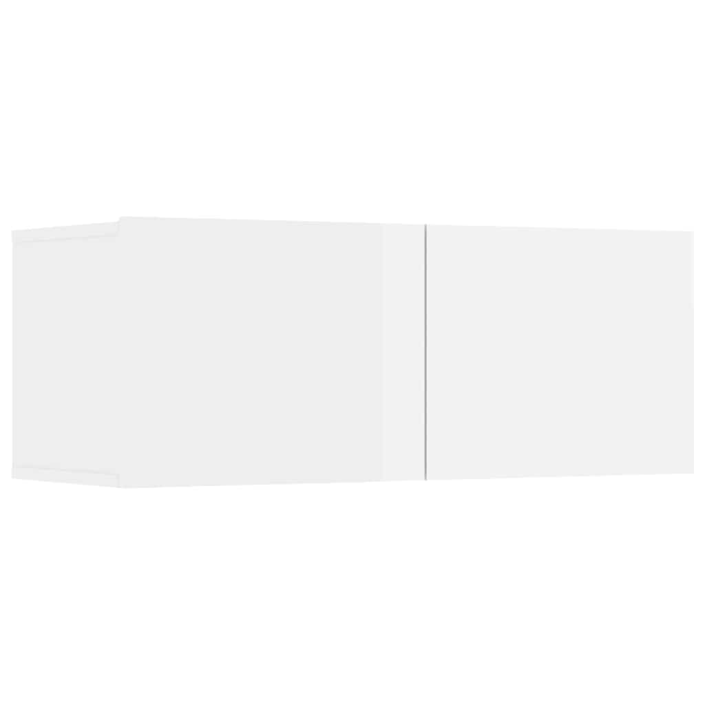 8 Piece TV Cabinet Set High Gloss White Engineered Wood