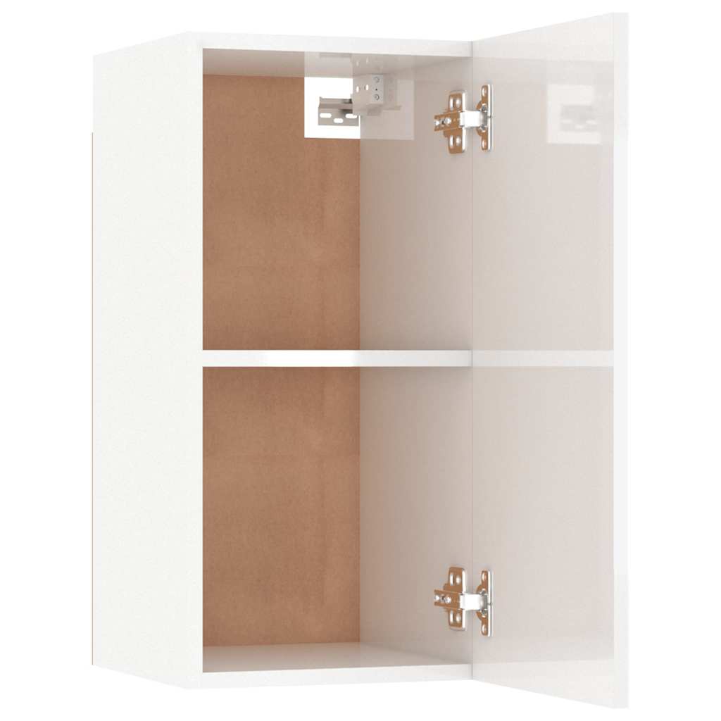 8 Piece TV Cabinet Set High Gloss White Engineered Wood