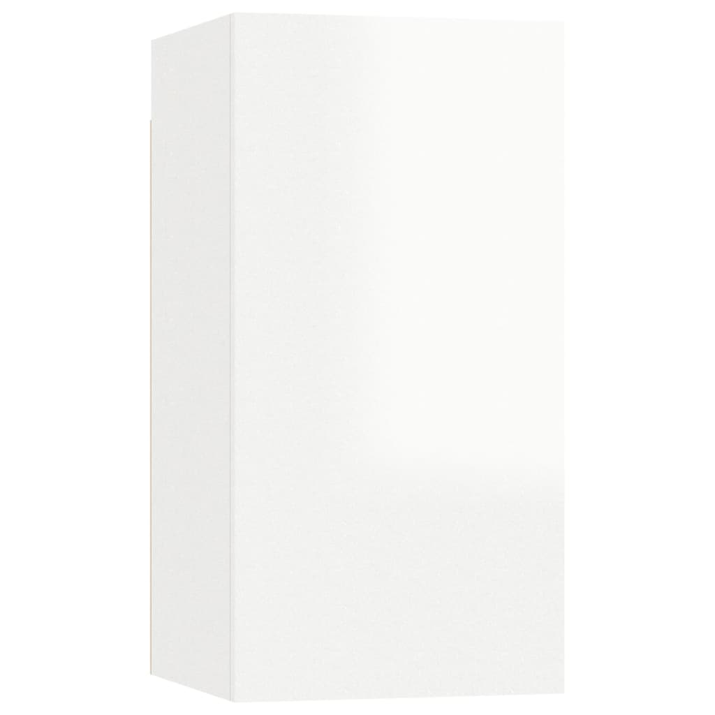 6 Piece TV Cabinet Set High Gloss White Engineered Wood