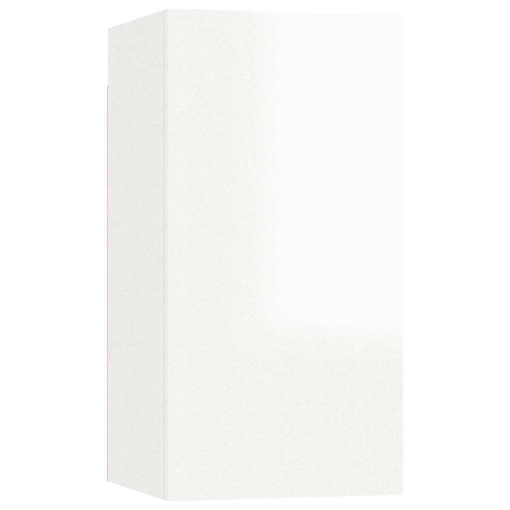 6 Piece TV Cabinet Set High Gloss White Engineered Wood