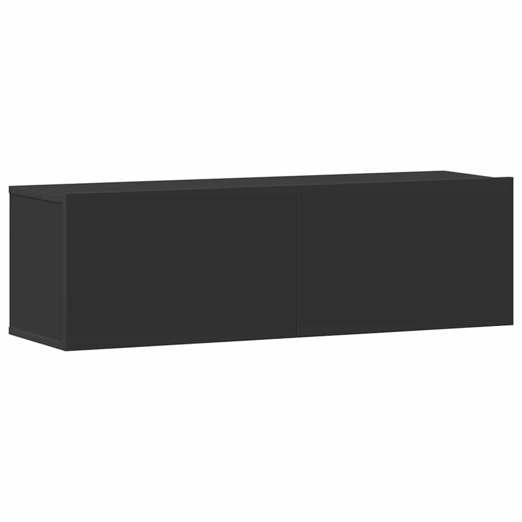 3 Piece TV Cabinet Set Black Engineered Wood