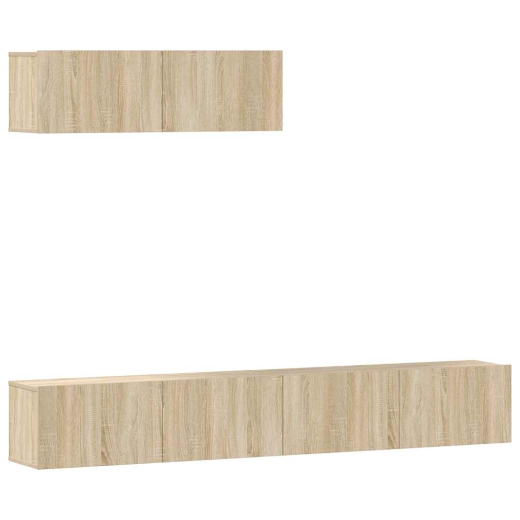 3 Piece TV Cabinet Set Sonoma Oak Engineered Wood