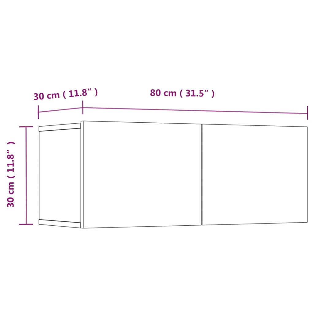 4 Piece TV Cabinet Set High Gloss White Engineered Wood