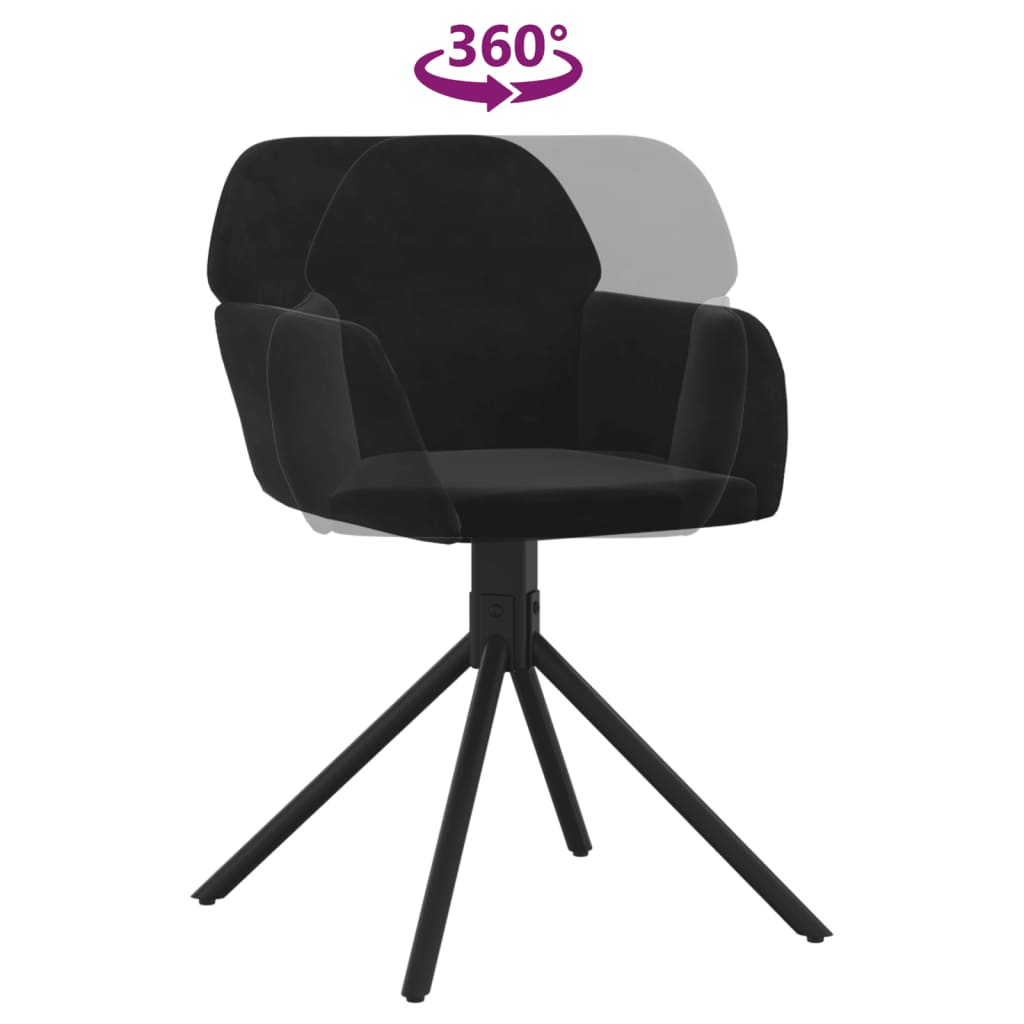 Swivel Dining Chairs 2 pcs Black Velvet