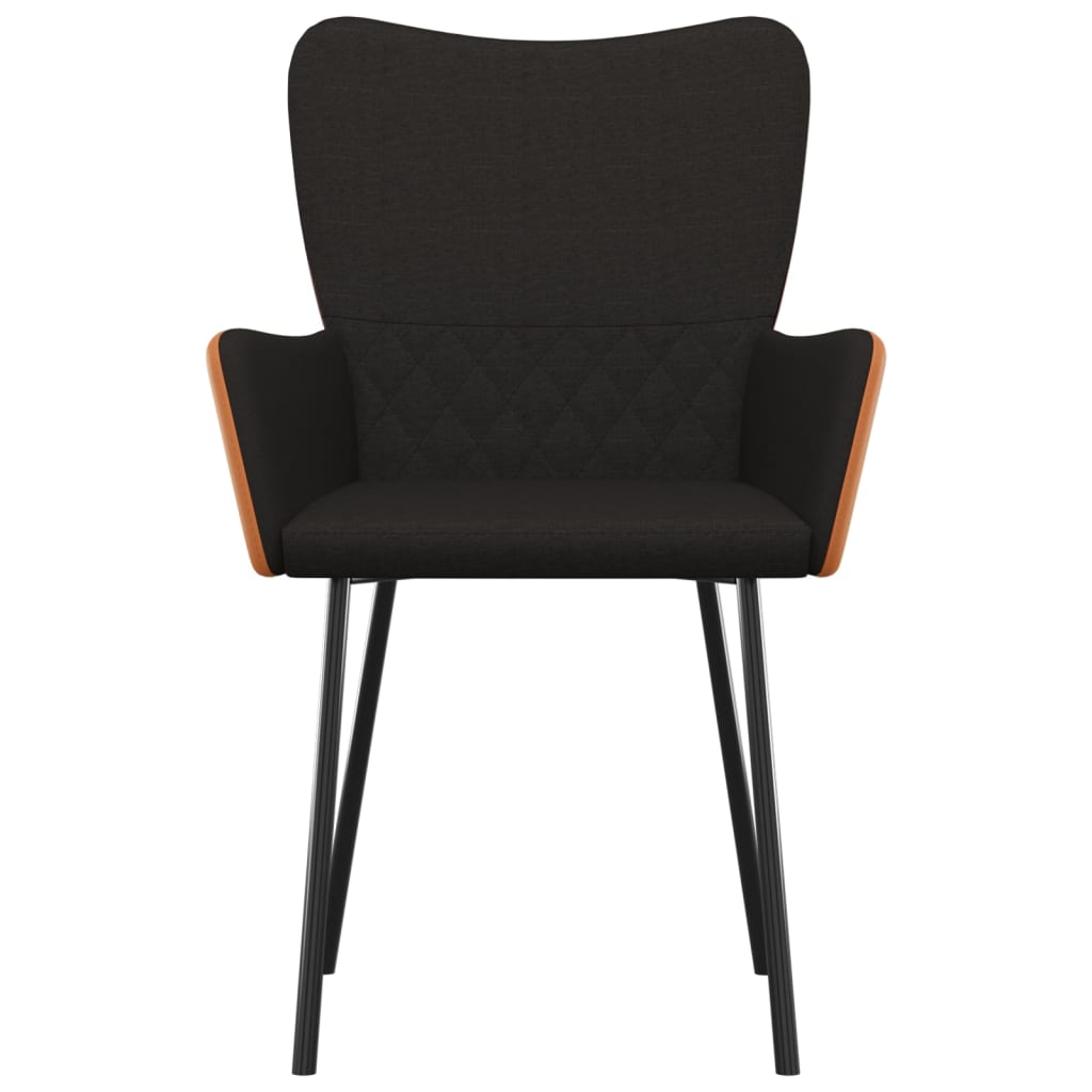 Dining Chairs 2 pcs Black Fabric and Faux Leather