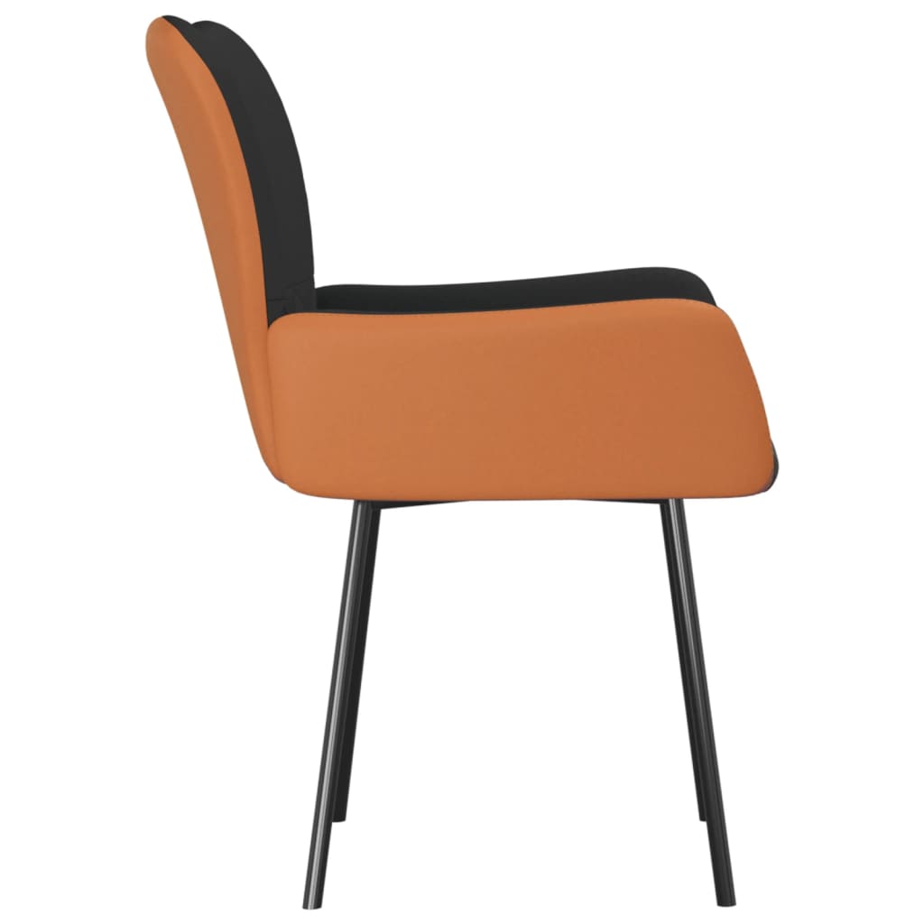 Dining Chairs 2 pcs Black Fabric and Faux Leather
