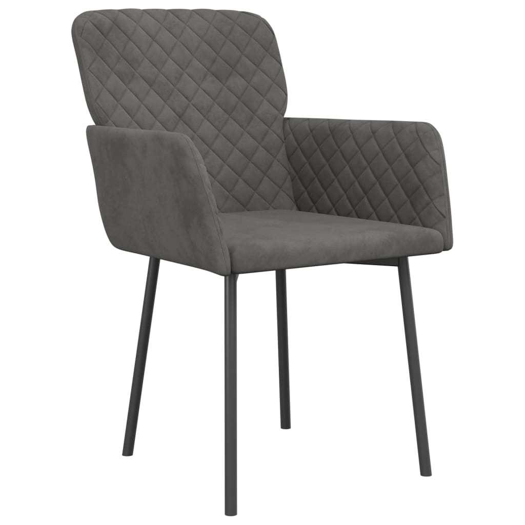 Dining Chairs 2 pcs Dark Grey Velvet