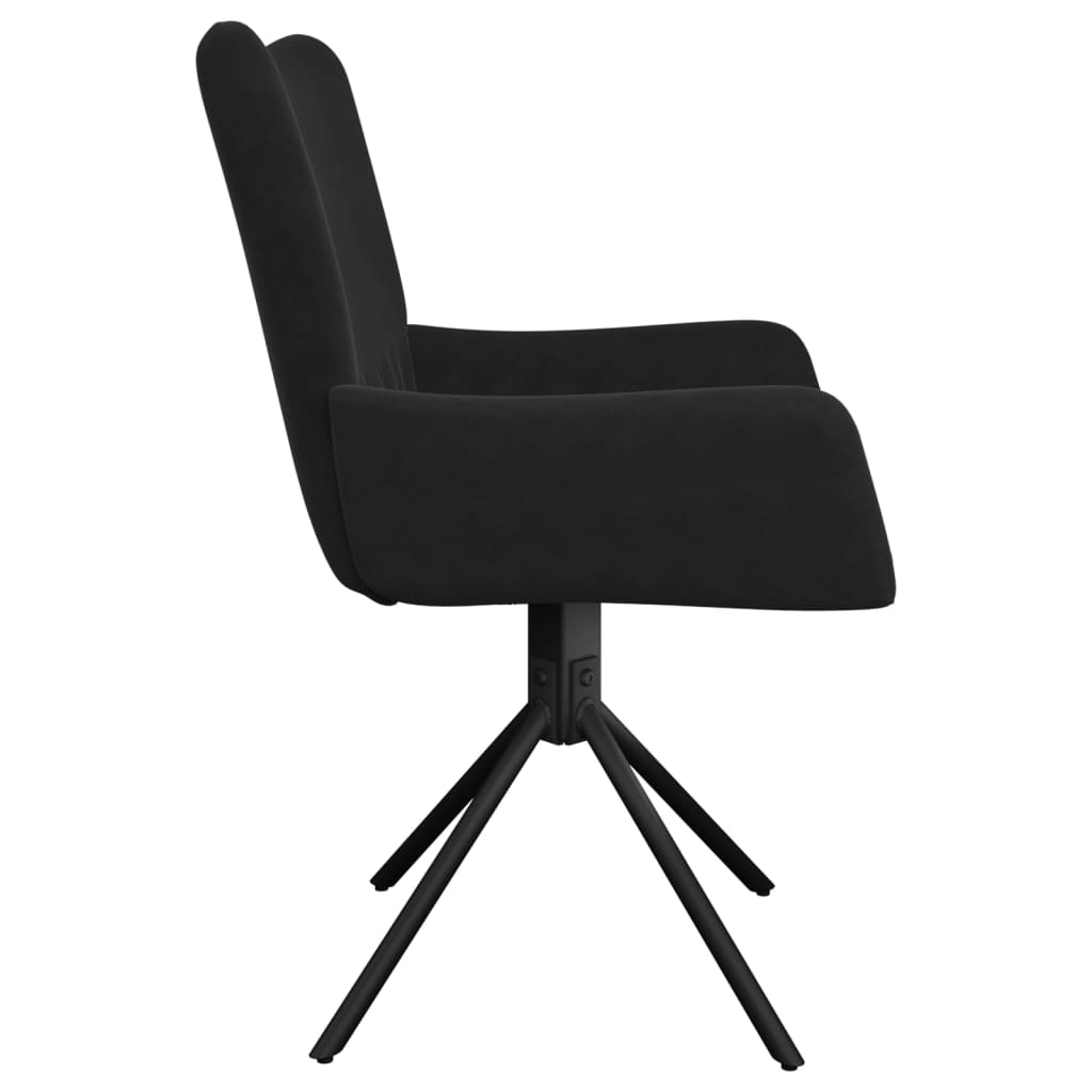 Swivel Dining Chairs 2 pcs Black Velvet