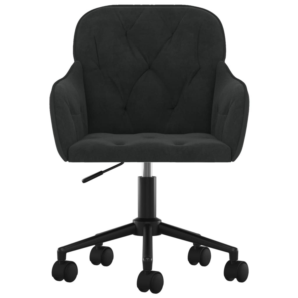 Swivel Office Chair Black Velvet