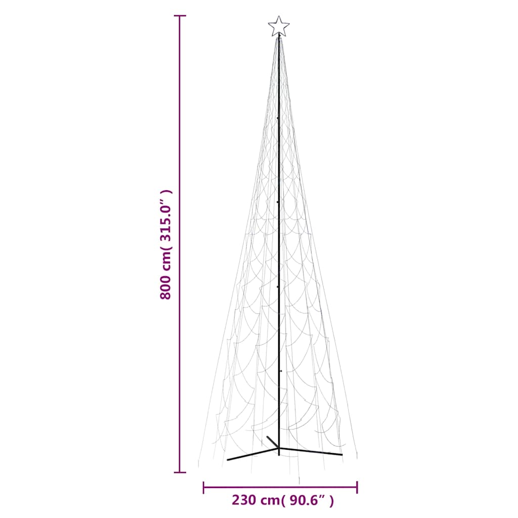 Christmas Cone Tree Blue 3000 LEDs 230x800 cm