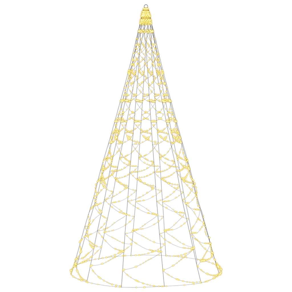 Christmas Tree on Flagpole Warm White 1400 LEDs 500 cm