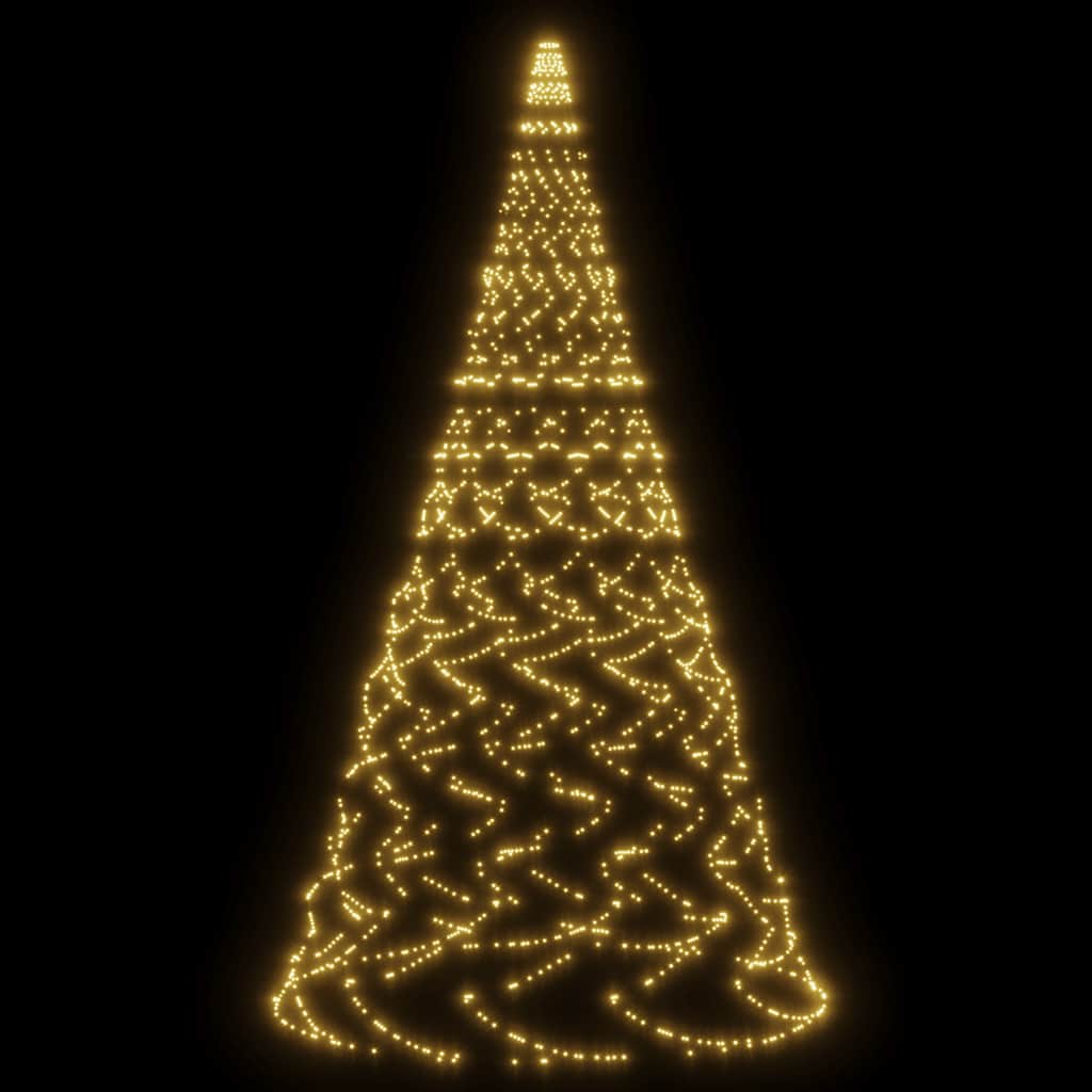 Christmas Tree on Flagpole Warm White 1400 LEDs 500 cm