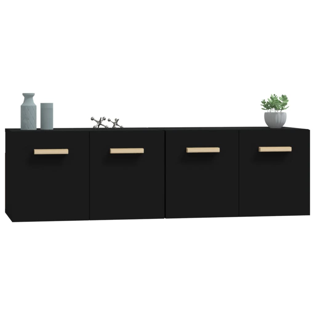 Wall Cabinets 2 pcs Black 60x36.5x35 cm Engineered Wood