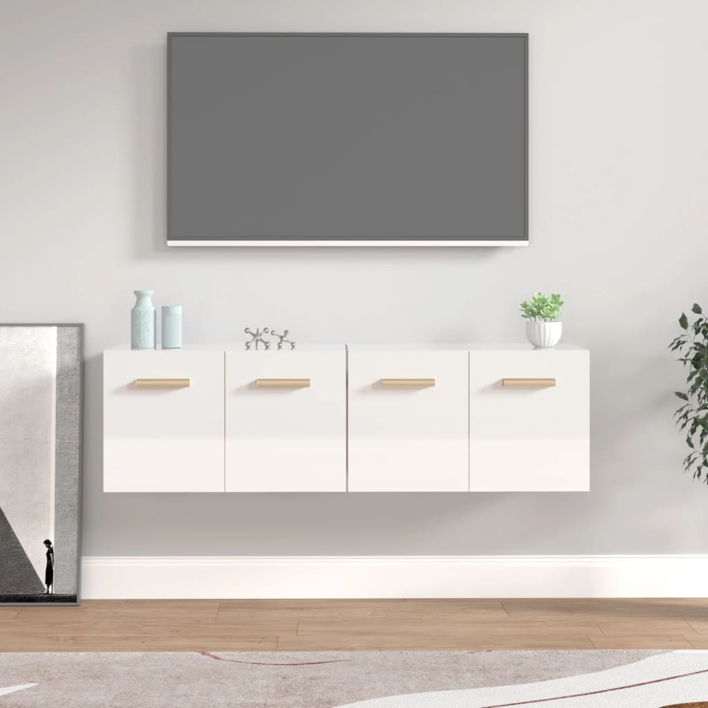 Wall Cabinets 2 pcs High Gloss White 60x36.5x35 cm Engineered Wood