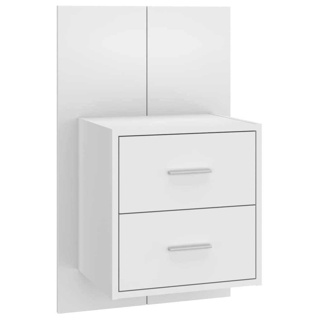 Bed Headboard with Cabinets High Gloss White Engineered Wood