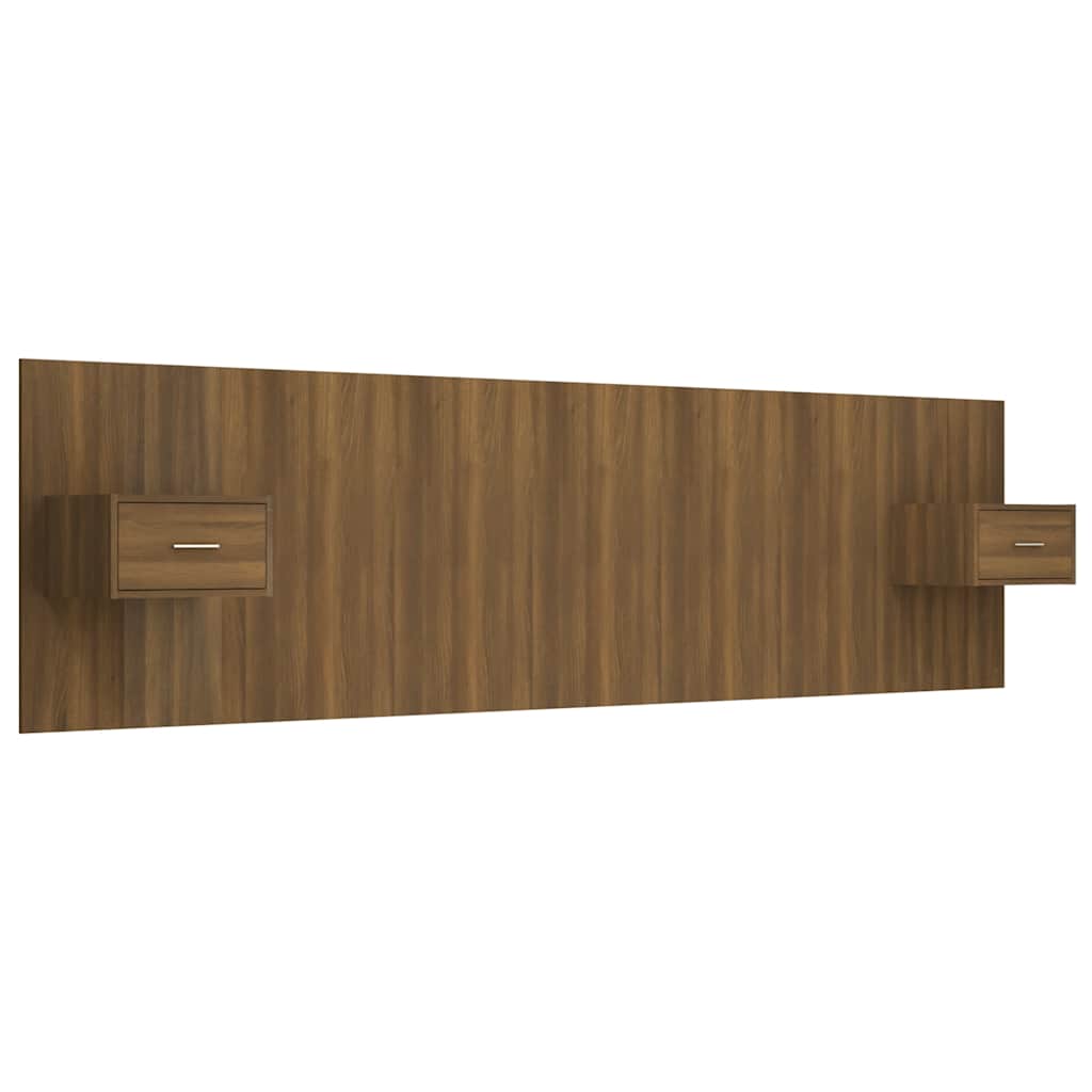 Bed Headboard with Cabinets Brown Oak Engineered Wood
