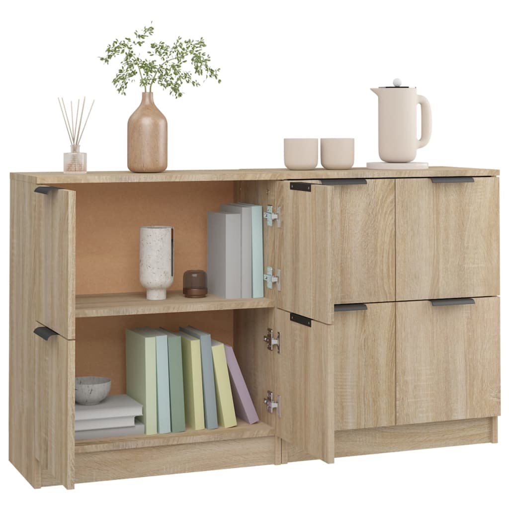 Sideboards 2 pcs Sonoma Oak 60x30x70 cm Engineered Wood