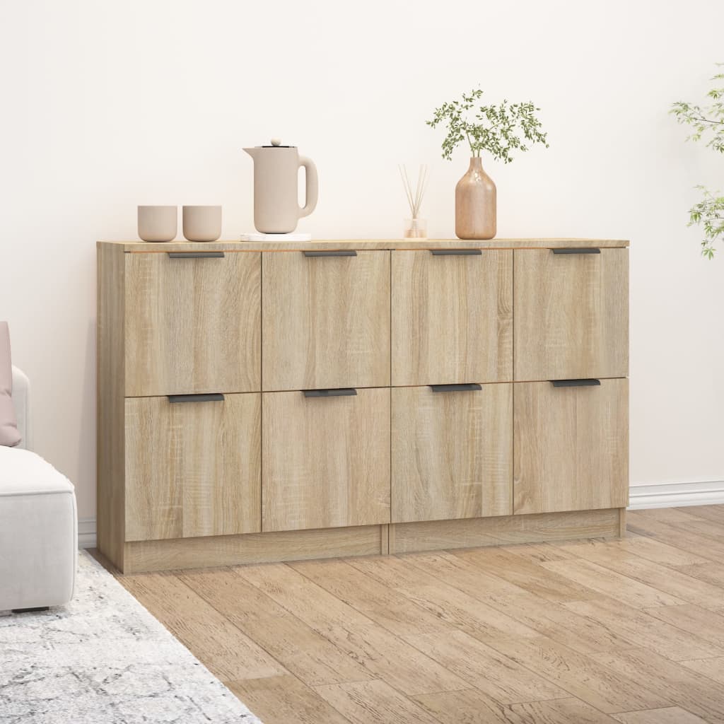Sideboards 2 pcs Sonoma Oak 60x30x70 cm Engineered Wood