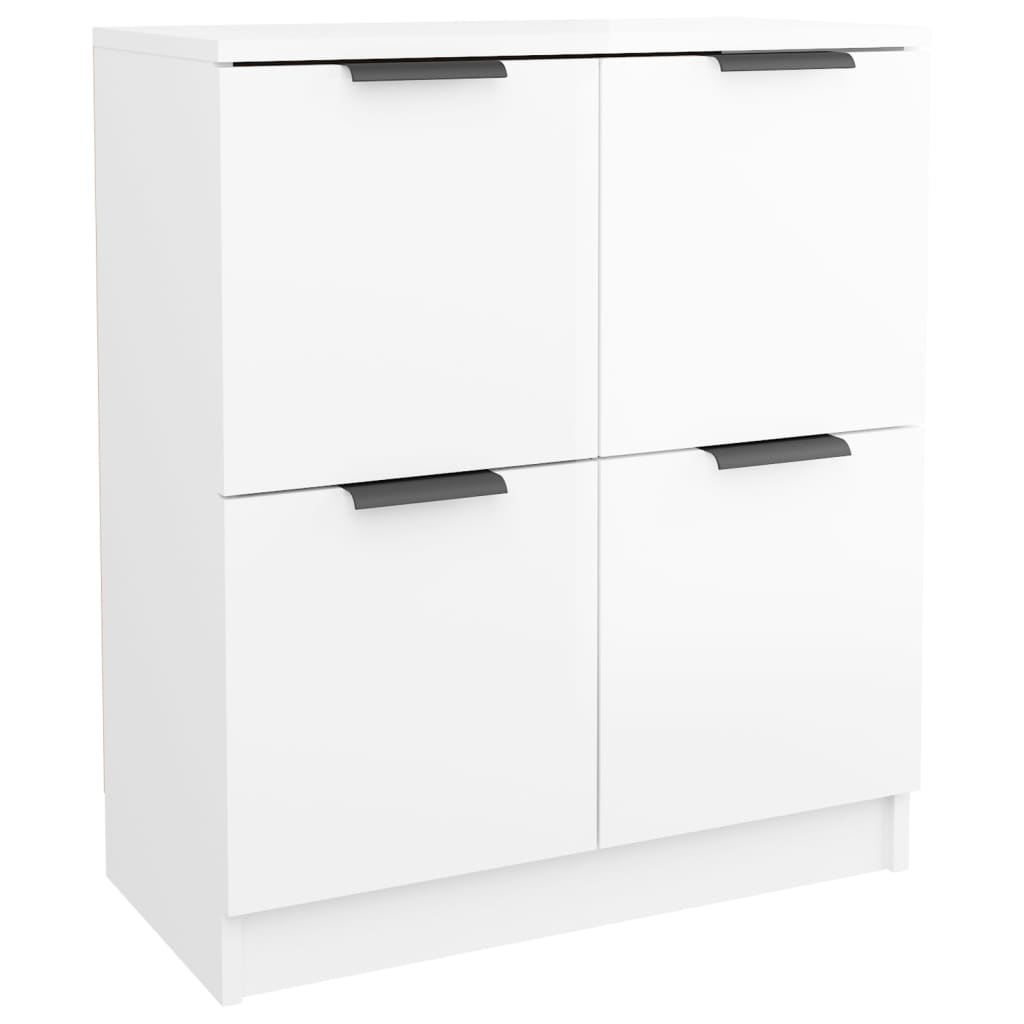 Sideboards 2 pcs High Gloss White 60x30x70 cm Engineered Wood