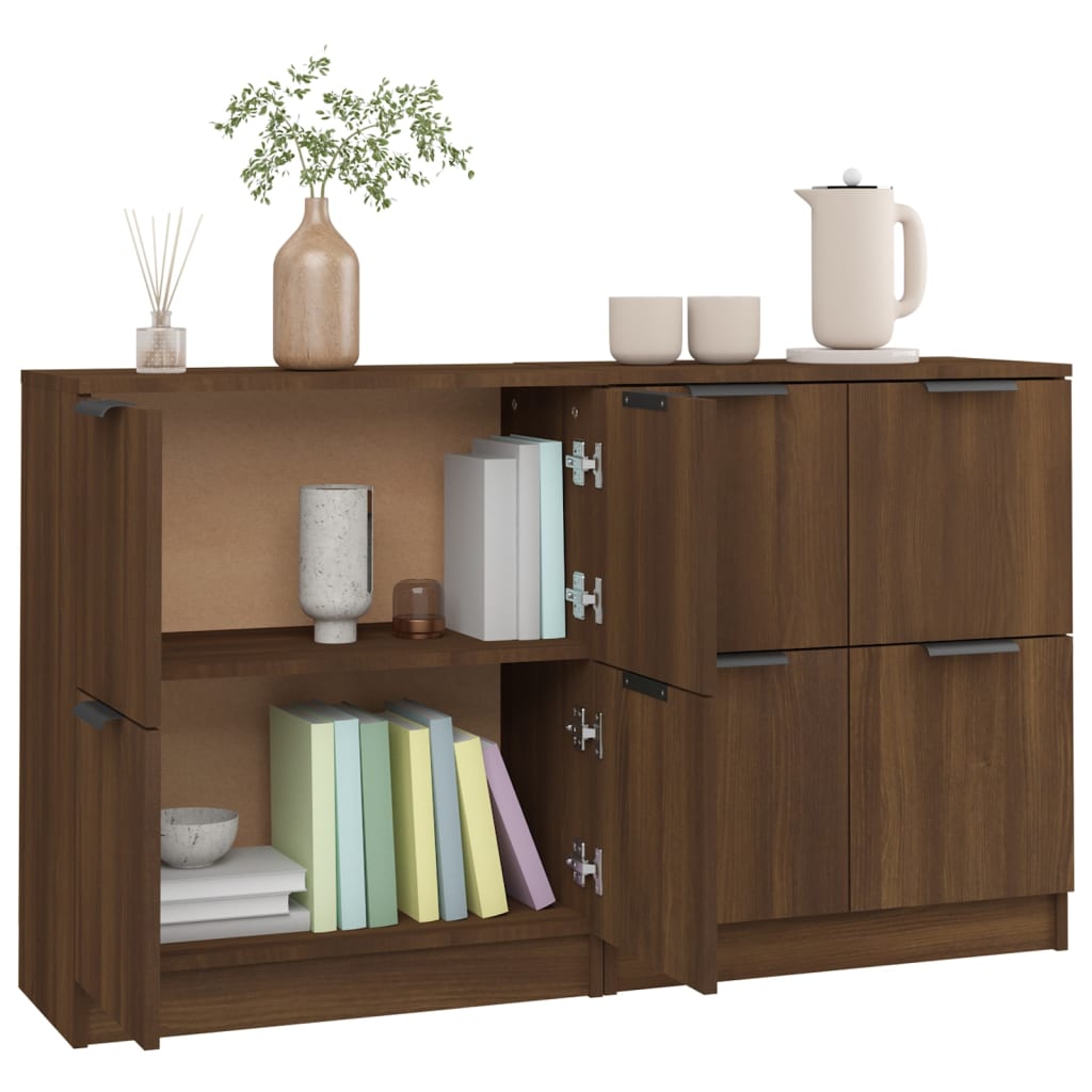 Sideboards 2 pcs Brown Oak 60x30x70 cm Engineered Wood