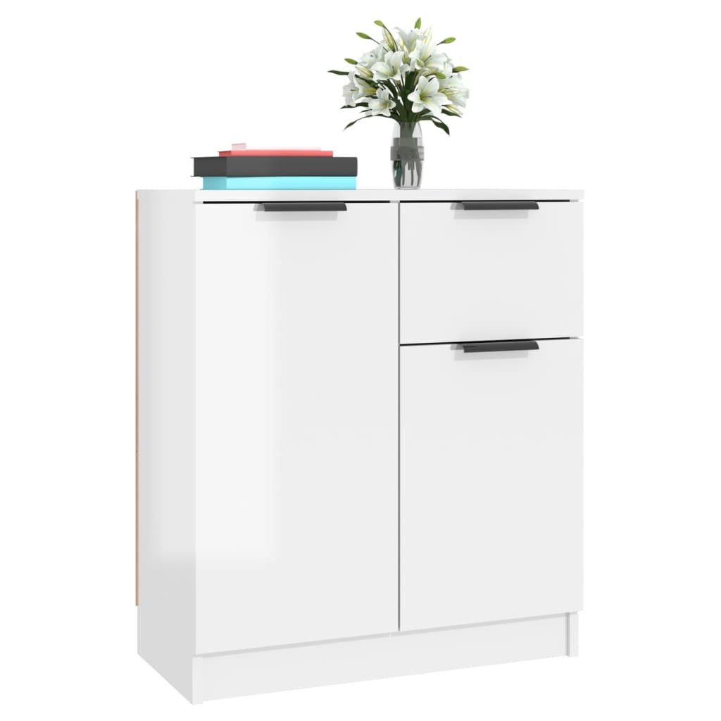 Sideboards 2 pcs High Gloss White 60x30x70 cm Engineered Wood